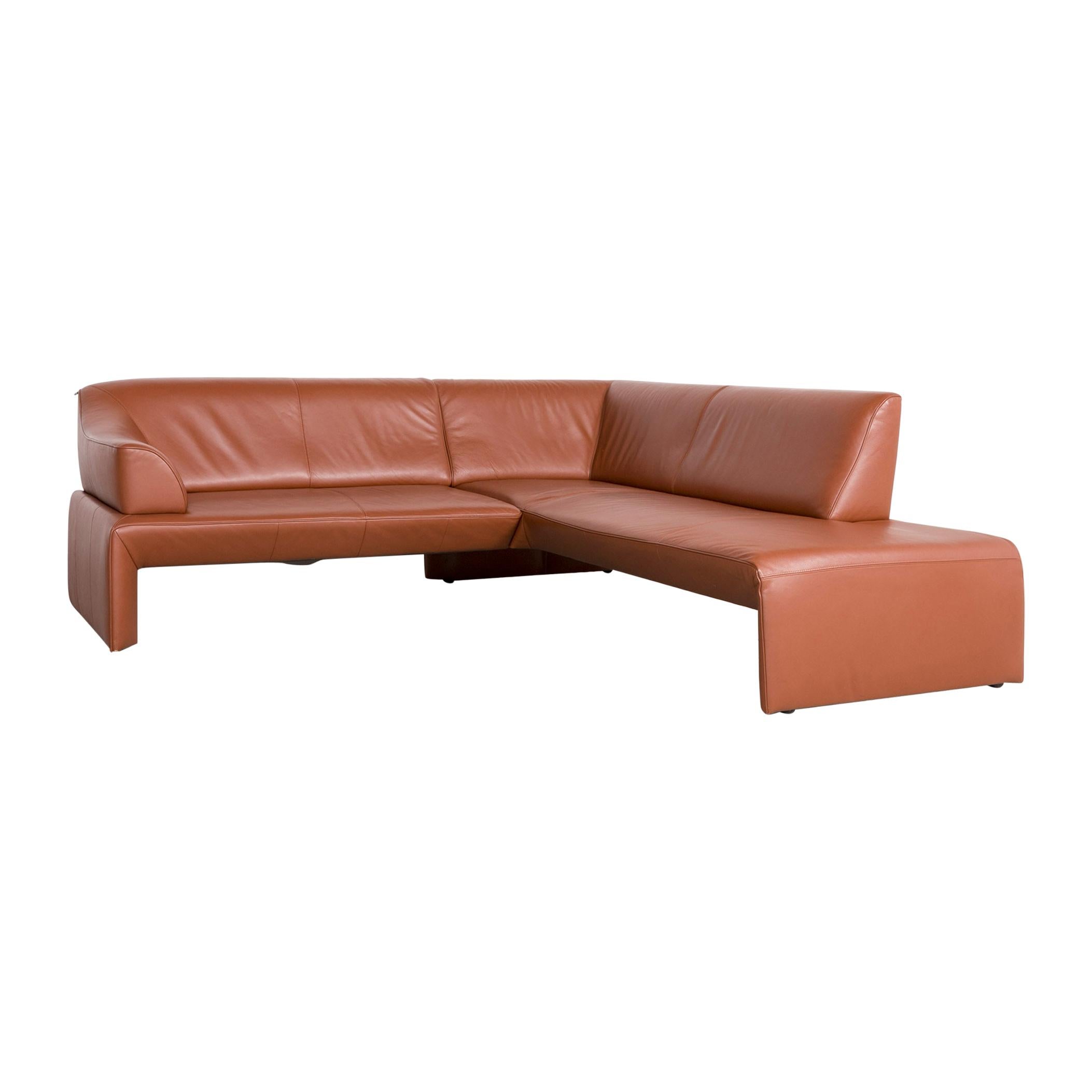 Laauser Designer Corner Sofa Brown Cognac Genuine Leather Sofa Couch For Sale