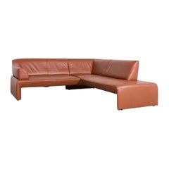Laauser Designer Corner Sofa Brown Cognac Genuine Leather Sofa Couch