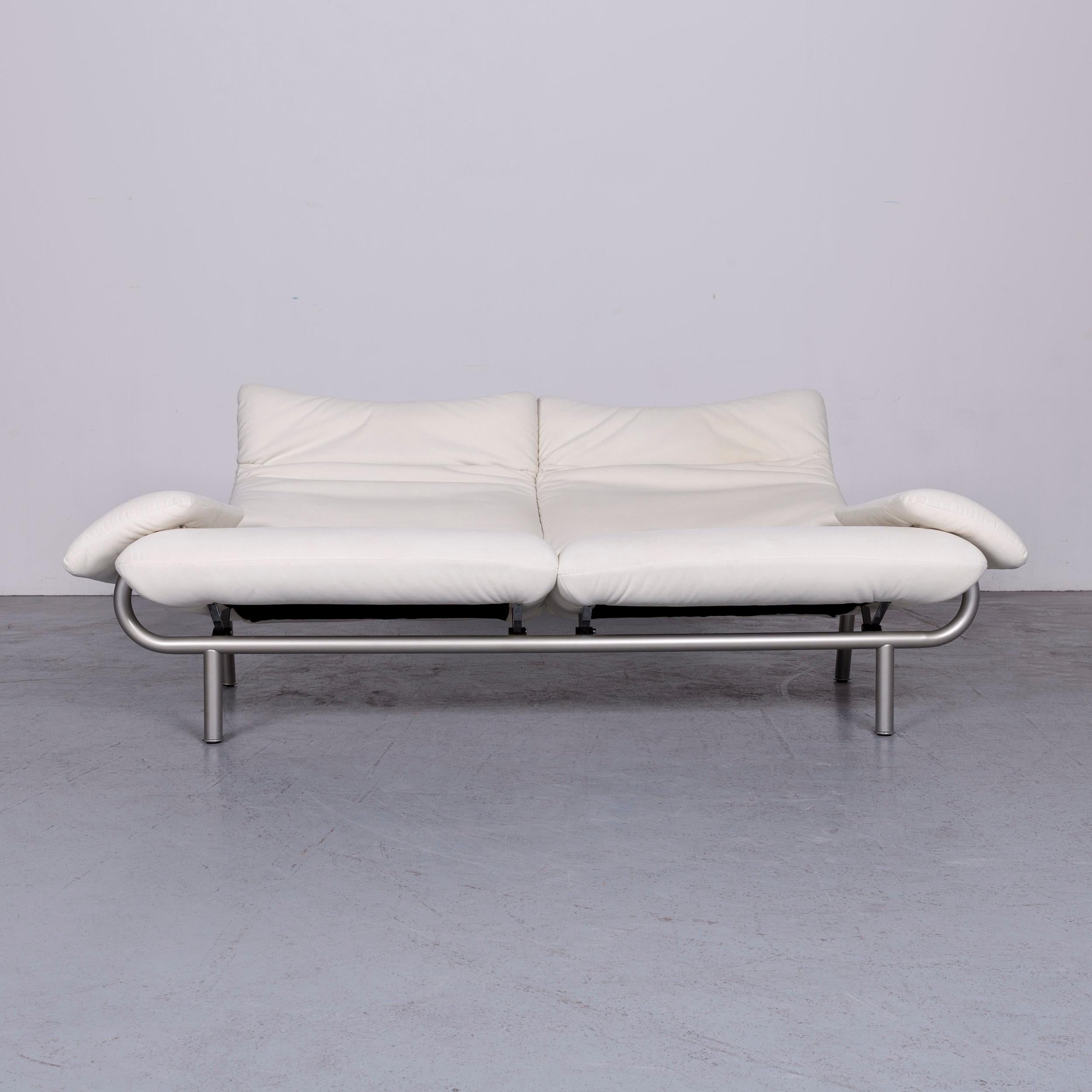 Laauser Designer Fabric Sofa Set White Three-Seat Two-Seat Couch In Good Condition For Sale In Cologne, DE