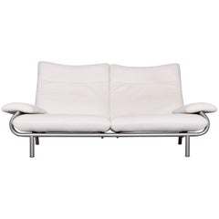 Laauser Designer Fabric Sofa White Three-Seat Couch