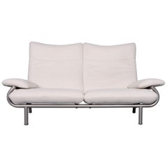 Laauser Designer Fabric Sofa White Two-Seat Couch
