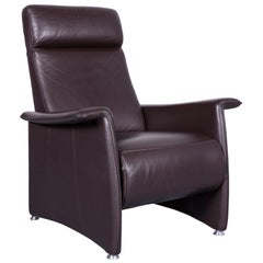 Laauser Designer Leather Armchair Brown One-Seat with Recliner