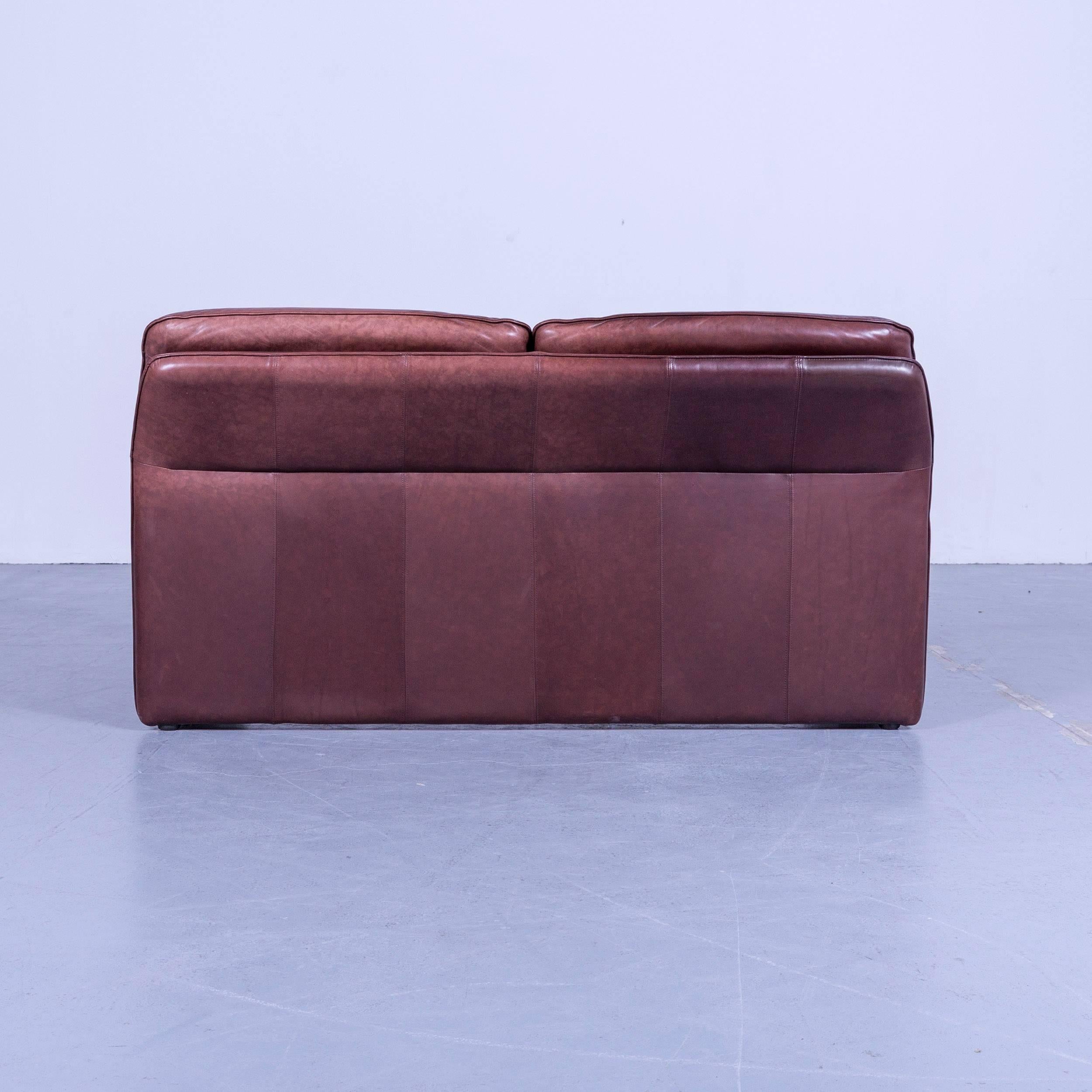 Laauser Designer Leather Sofa Brown Two-Seater 3