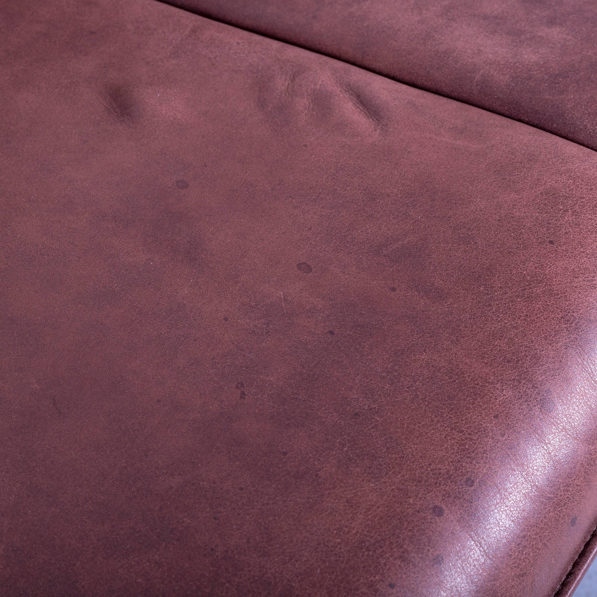 German Laauser Designer Leather Sofa Brown Two-Seater 