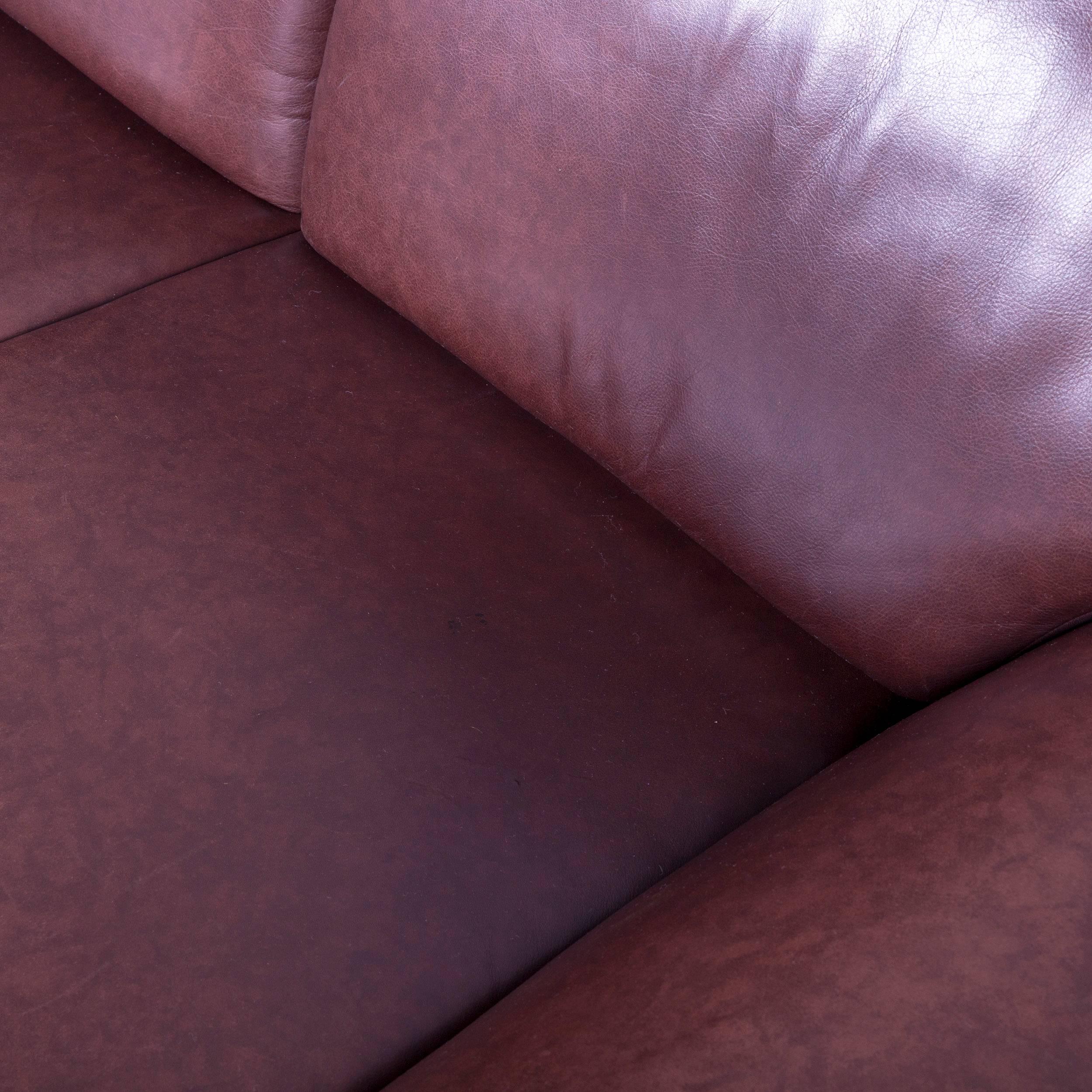 Contemporary Laauser Designer Leather Sofa Brown Two-Seater 