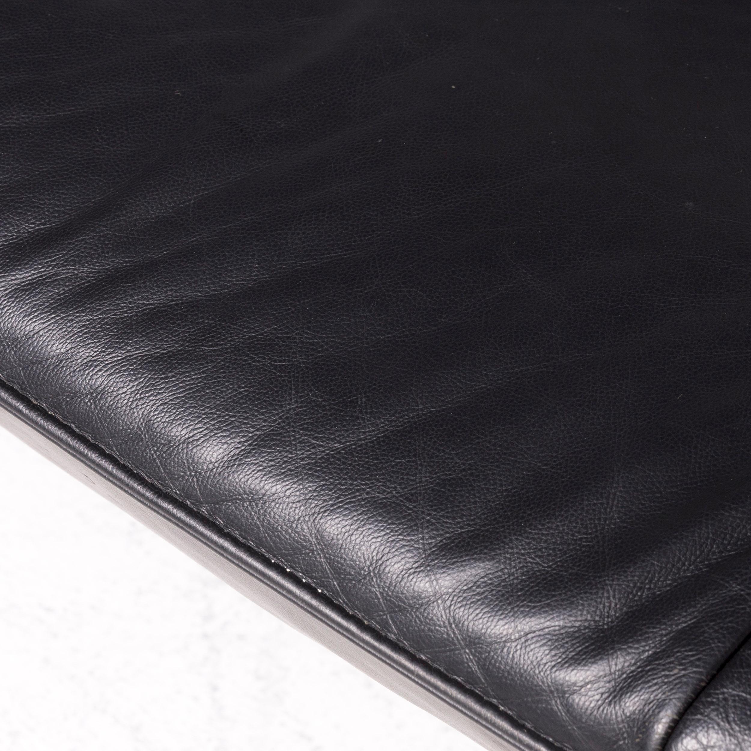 Laauser Flair Designer-Leder-Sofa mit zwei Sitzen aus schwarzem echtem Leder im Zustand „Hervorragend“ in Cologne, DE