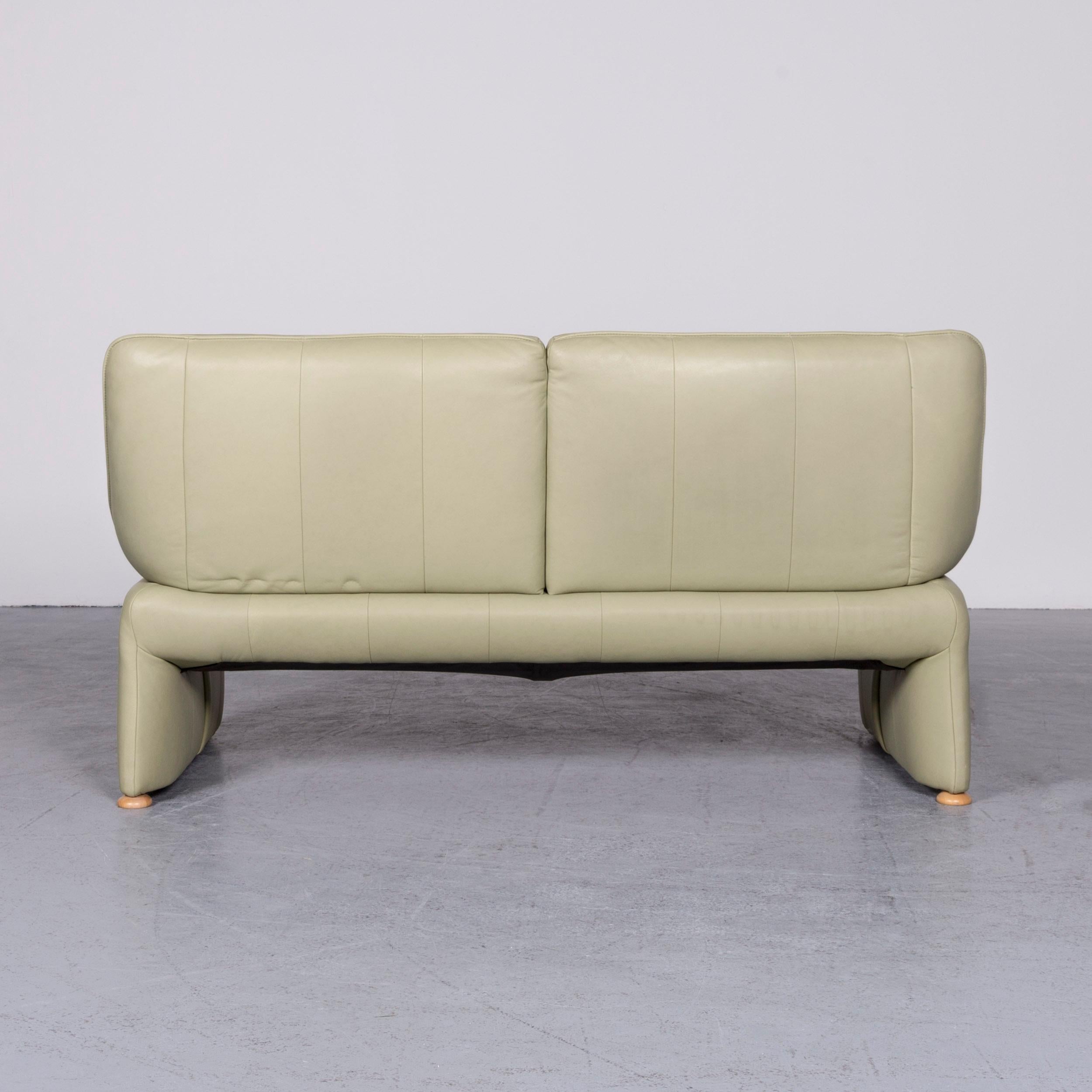 Laauser Flair Designer Sofa Leather Green Two-Seat Couch Modern For Sale 5