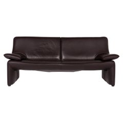 Laauser Flair Leather Sofa Brown Dark Brown Three-Seater Couch
