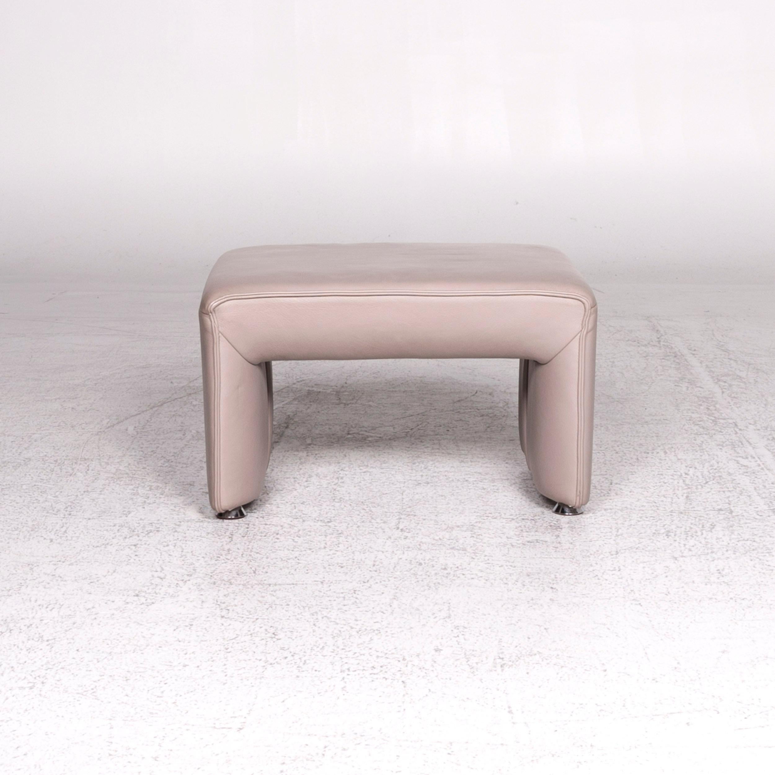 Laauser Flair Leather Stool Gray Footstool For Sale 4