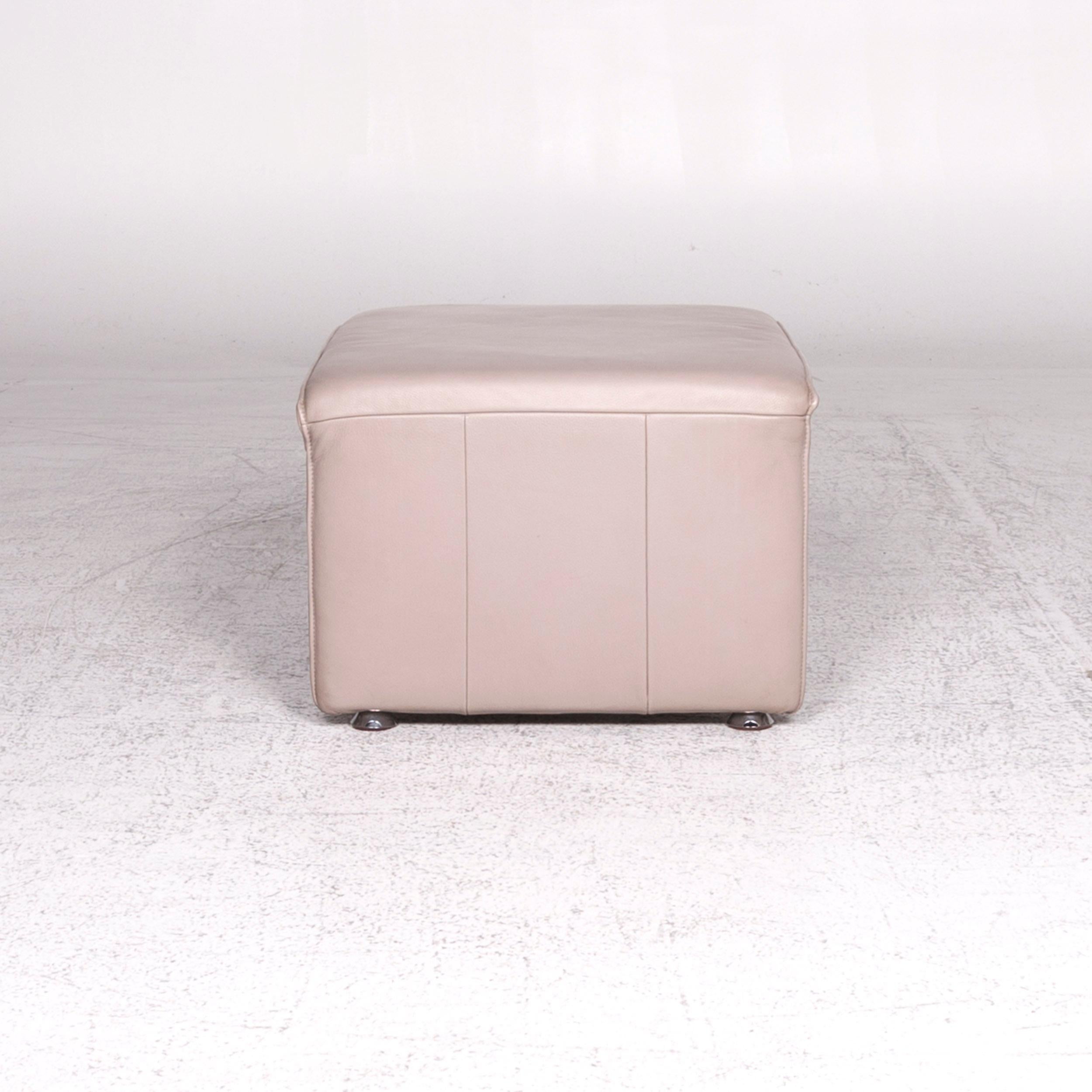 Laauser Flair Leather Stool Gray Footstool For Sale 5