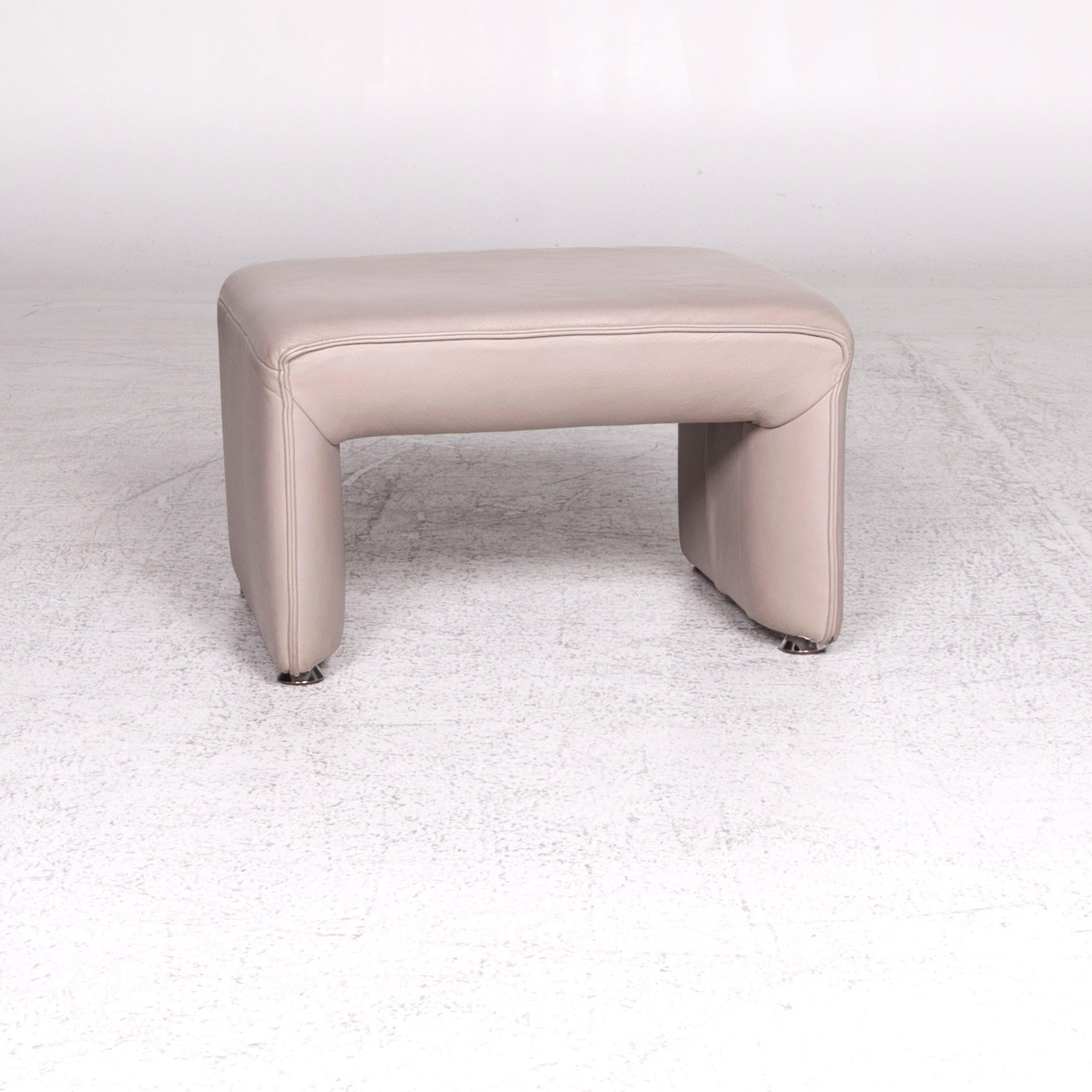 Modern Laauser Flair Leather Stool Gray Footstool For Sale