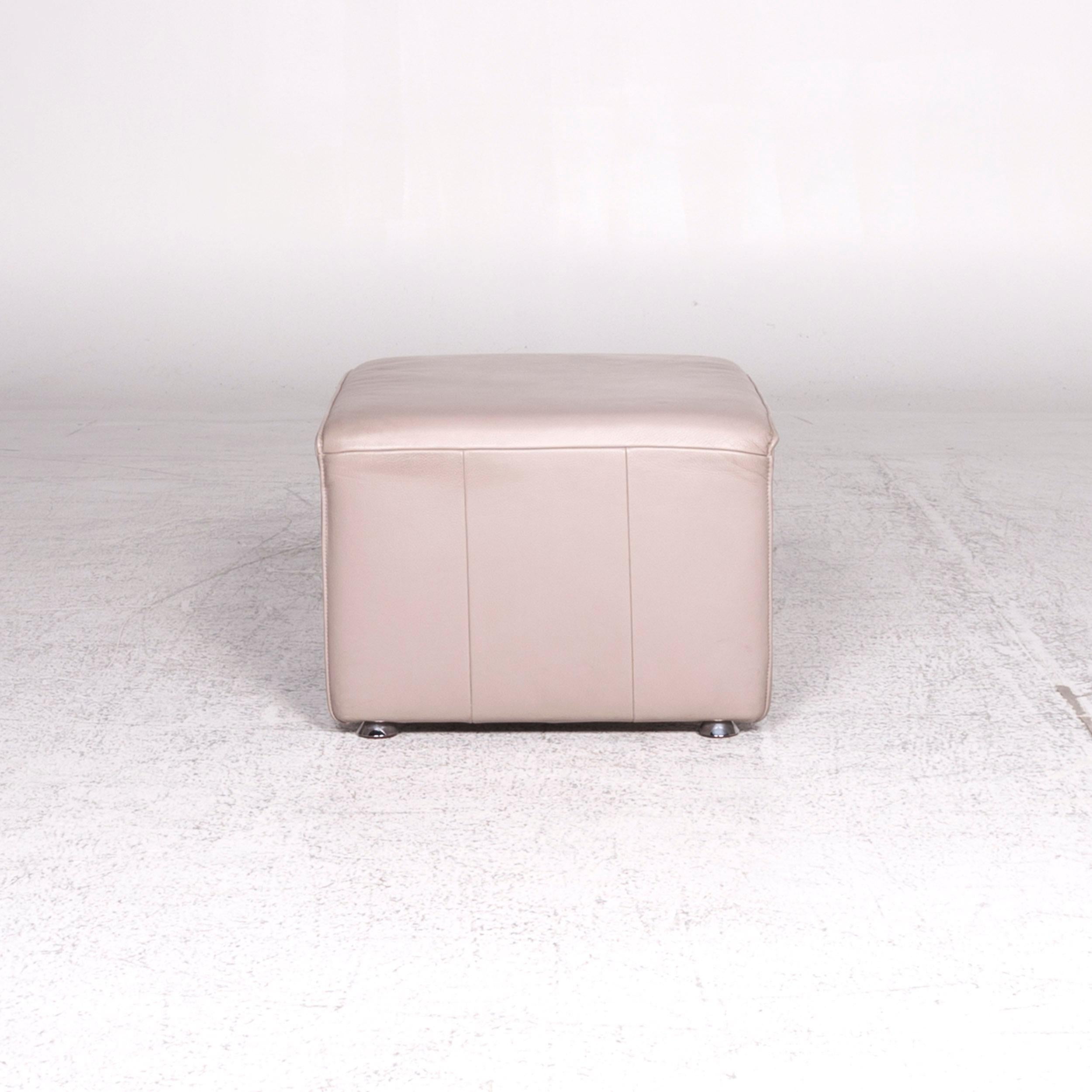 Laauser Flair Leather Stool Gray Footstool For Sale 3