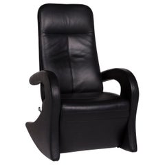Laauser Leather Armchair Black Including Relaxing Function