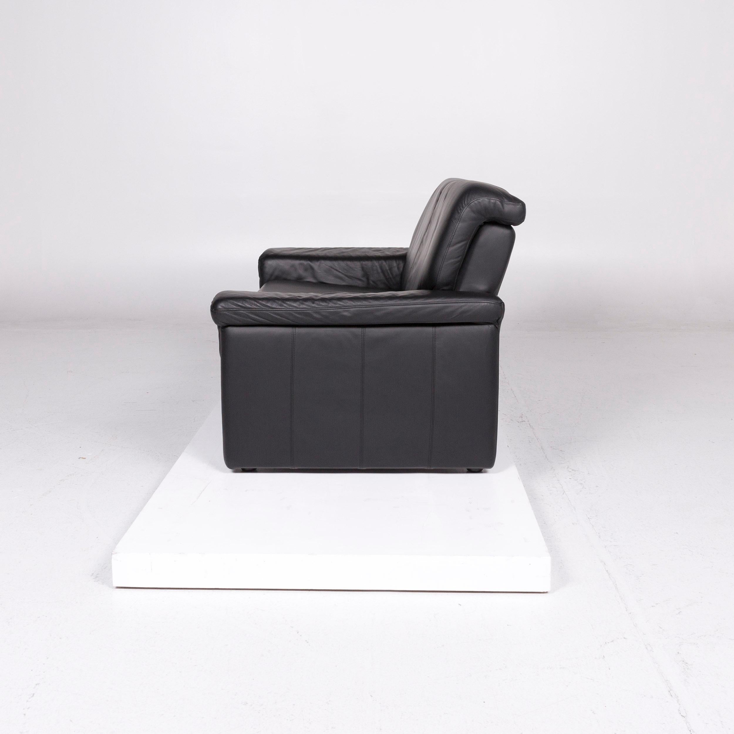 Laauser Leather Sofa Black Two-Seat Couch 3