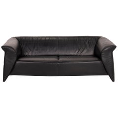 Laauser Leather Sofa Black Two-Seater