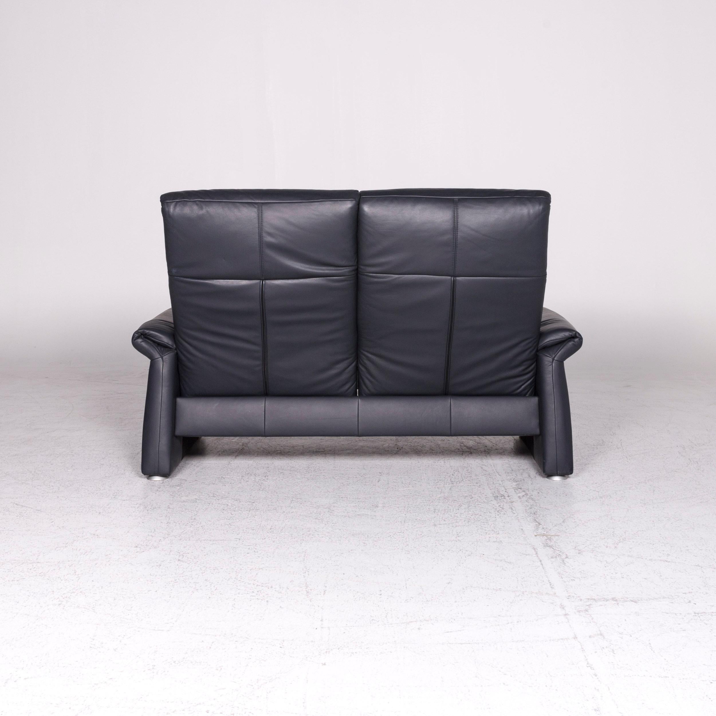 Laauser Leder-Sofa Blaue Zweisitzer-Kommode 2