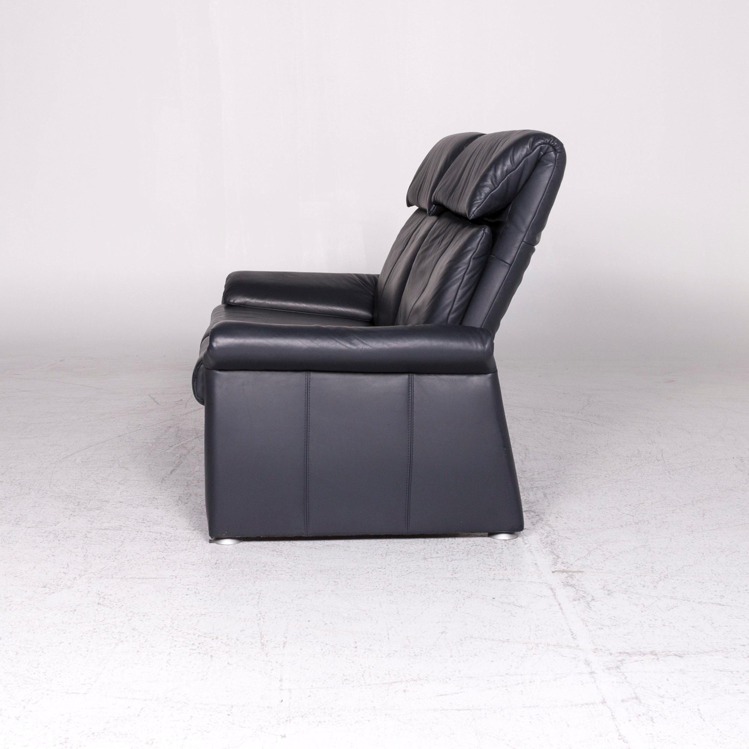 Laauser Leder-Sofa Blaue Zweisitzer-Kommode 3