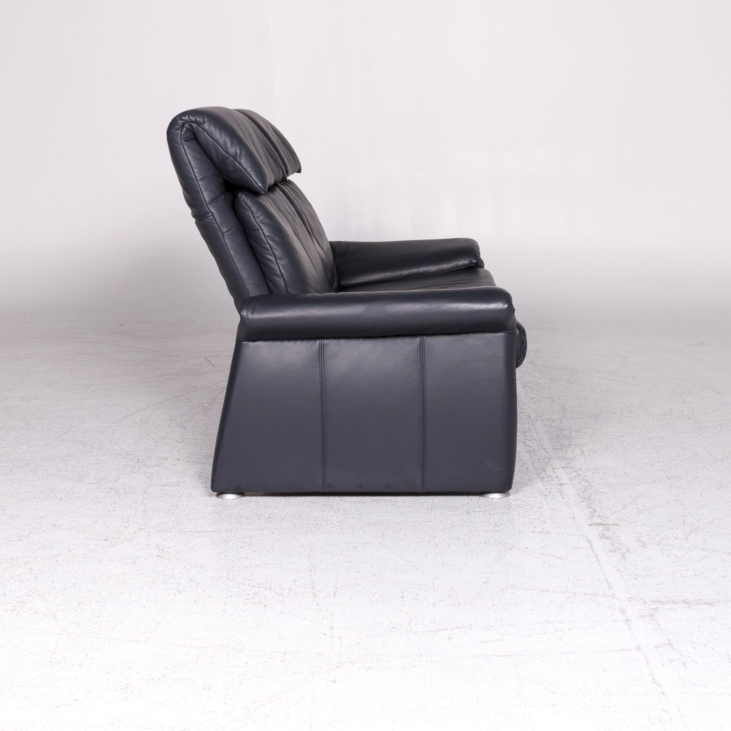 Laauser Leder-Sofa Blaue Zweisitzer-Kommode 1