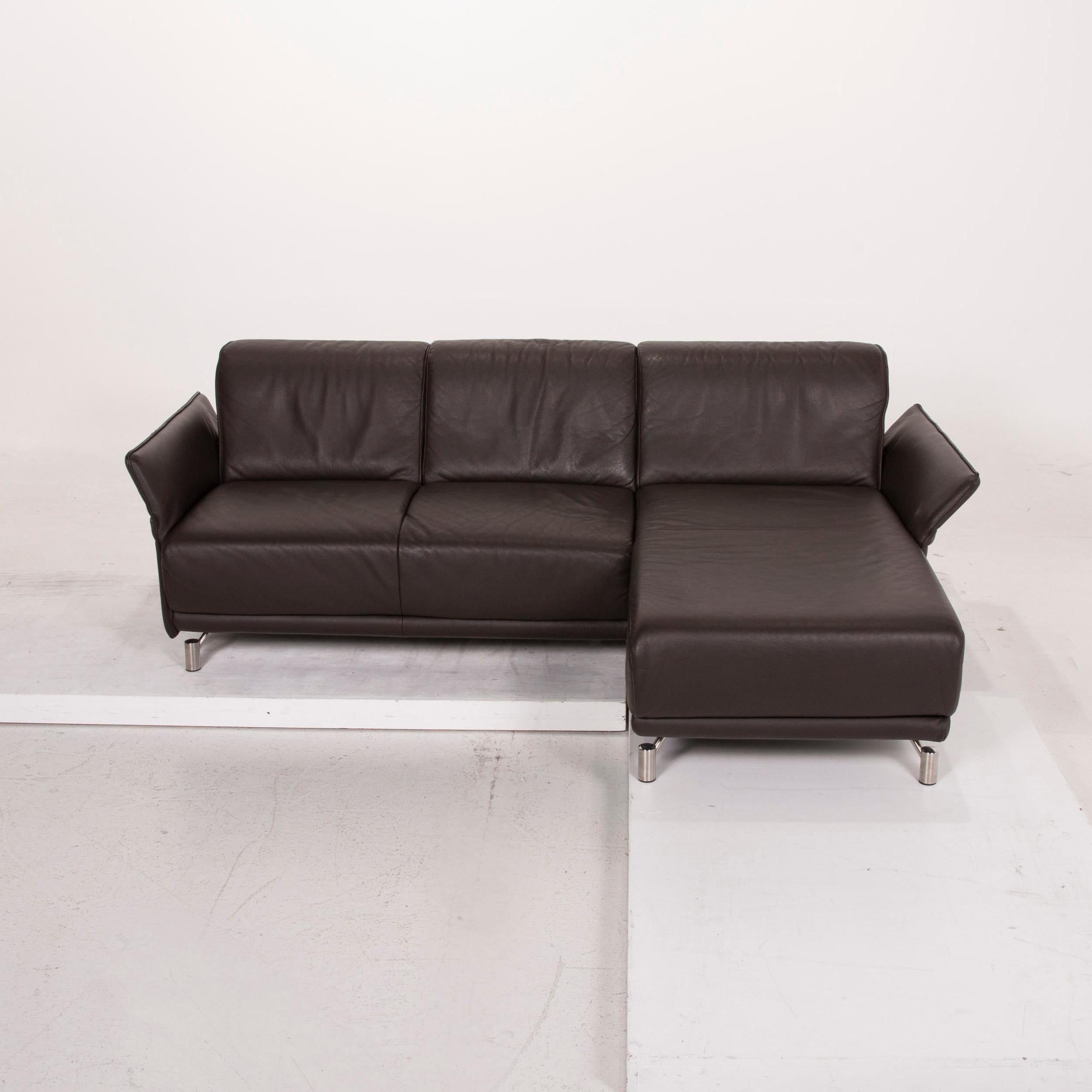 Laauser Leather Sofa Brown Corner Sofa Dark Brown For Sale 2