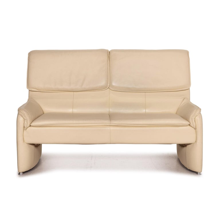 Laauser Leather Sofa Cream Two-Seater Function Couch For Sale at 1stDibs | laauser  sofa