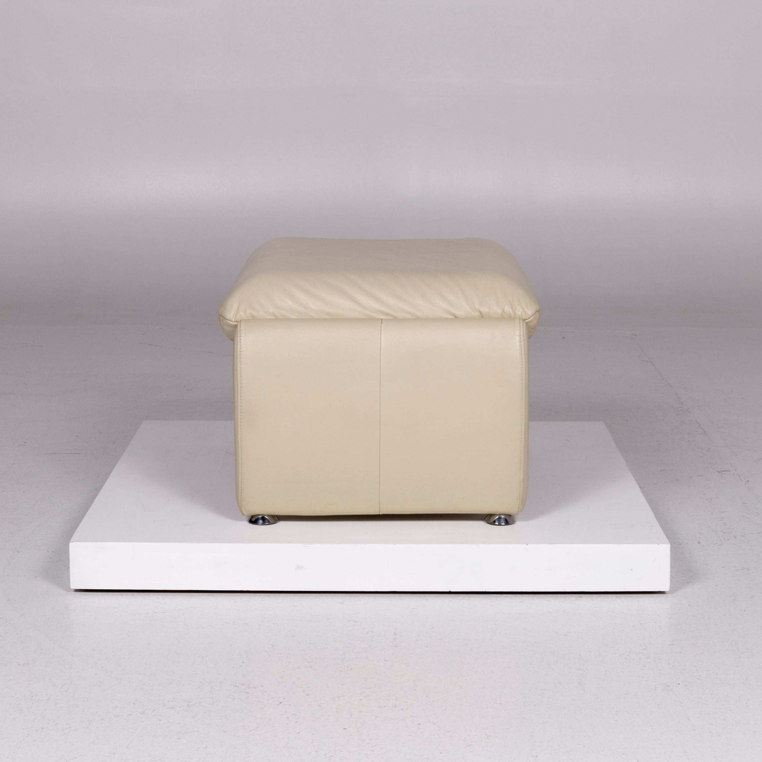 Laauser Leather Stool Cream Stool In Good Condition In Cologne, DE