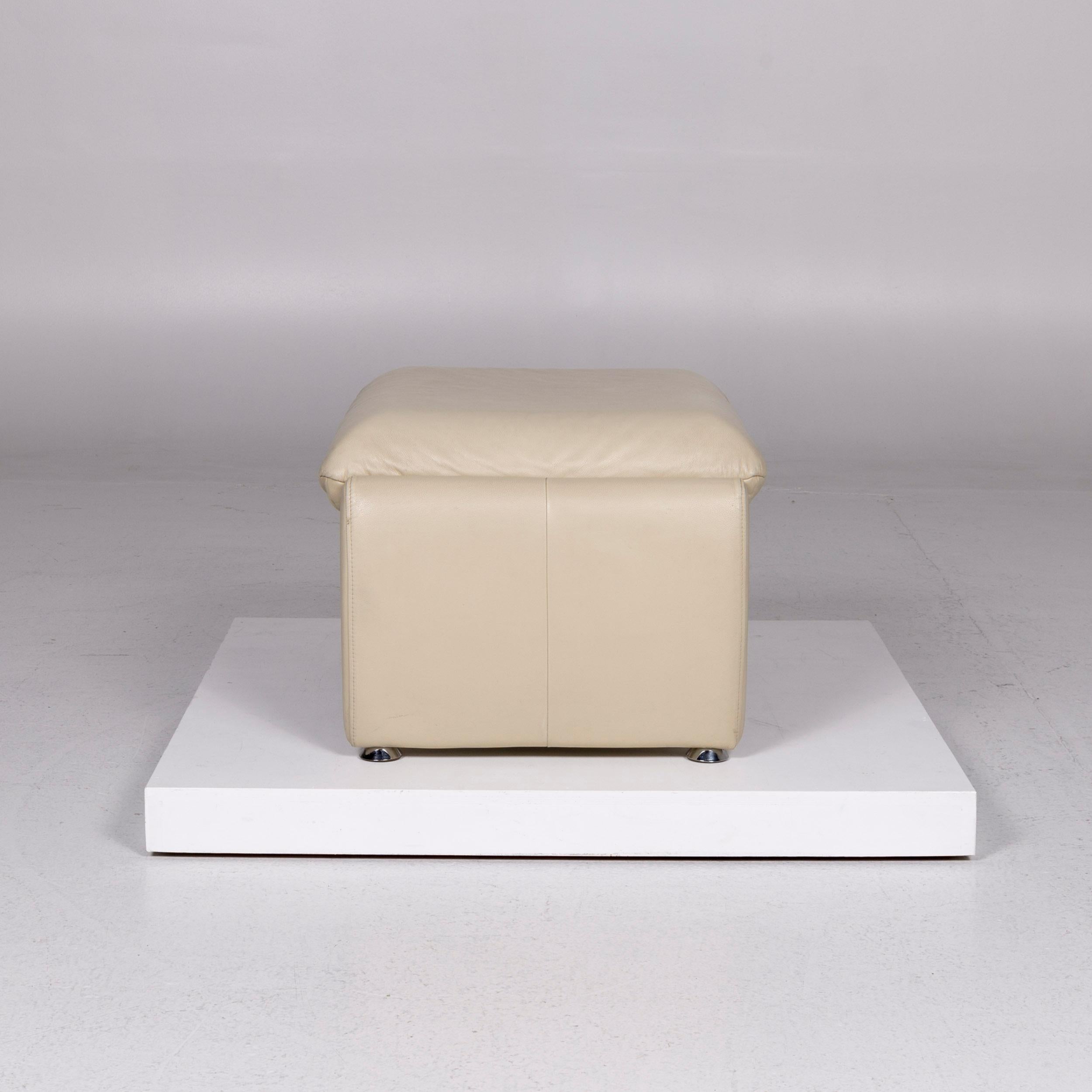 Laauser Leather Stool Cream Stool 1