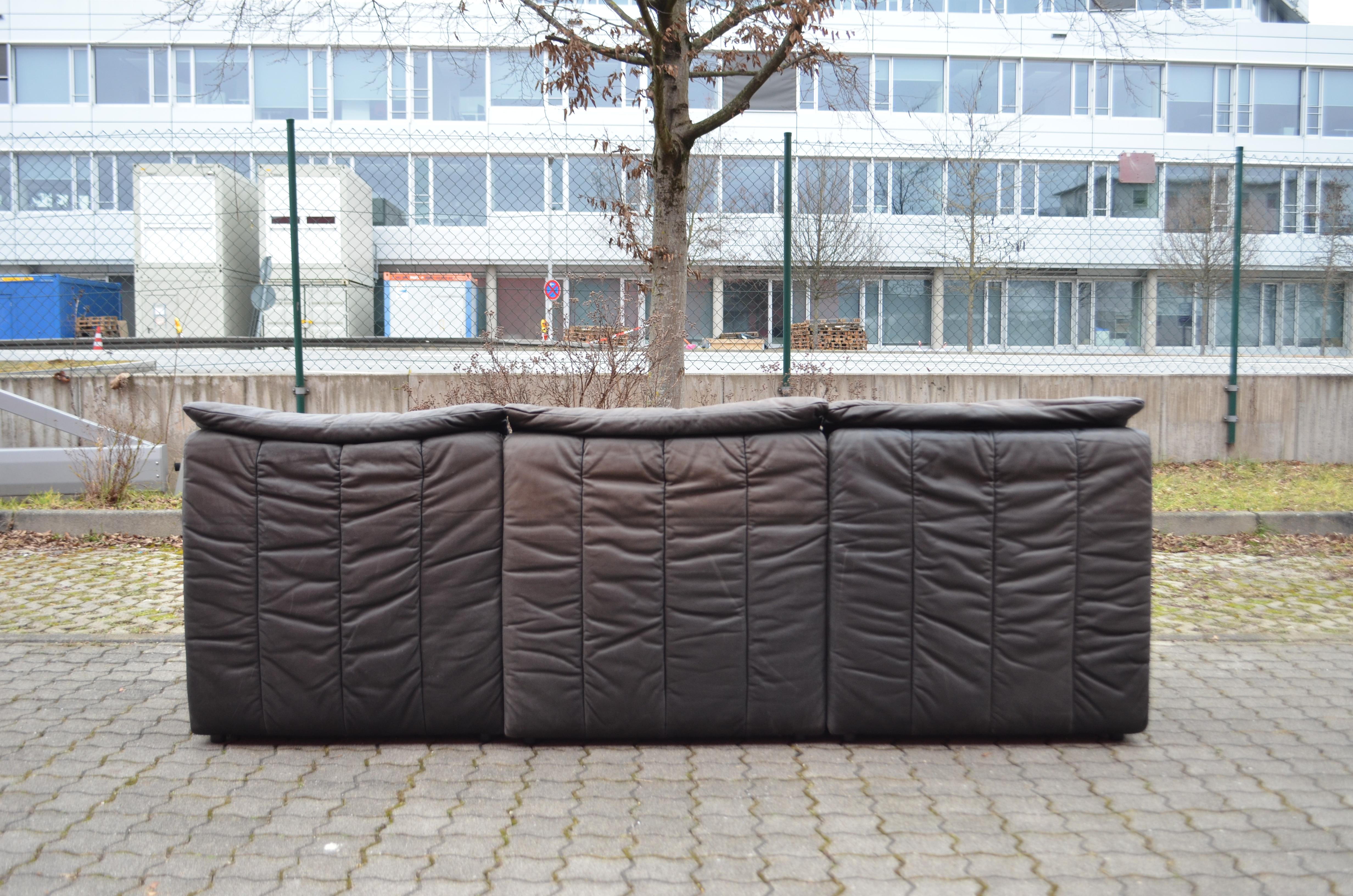 Canapé modulaire sectionnel en cuir patchwork vintage Laauser, 1970 en vente 9