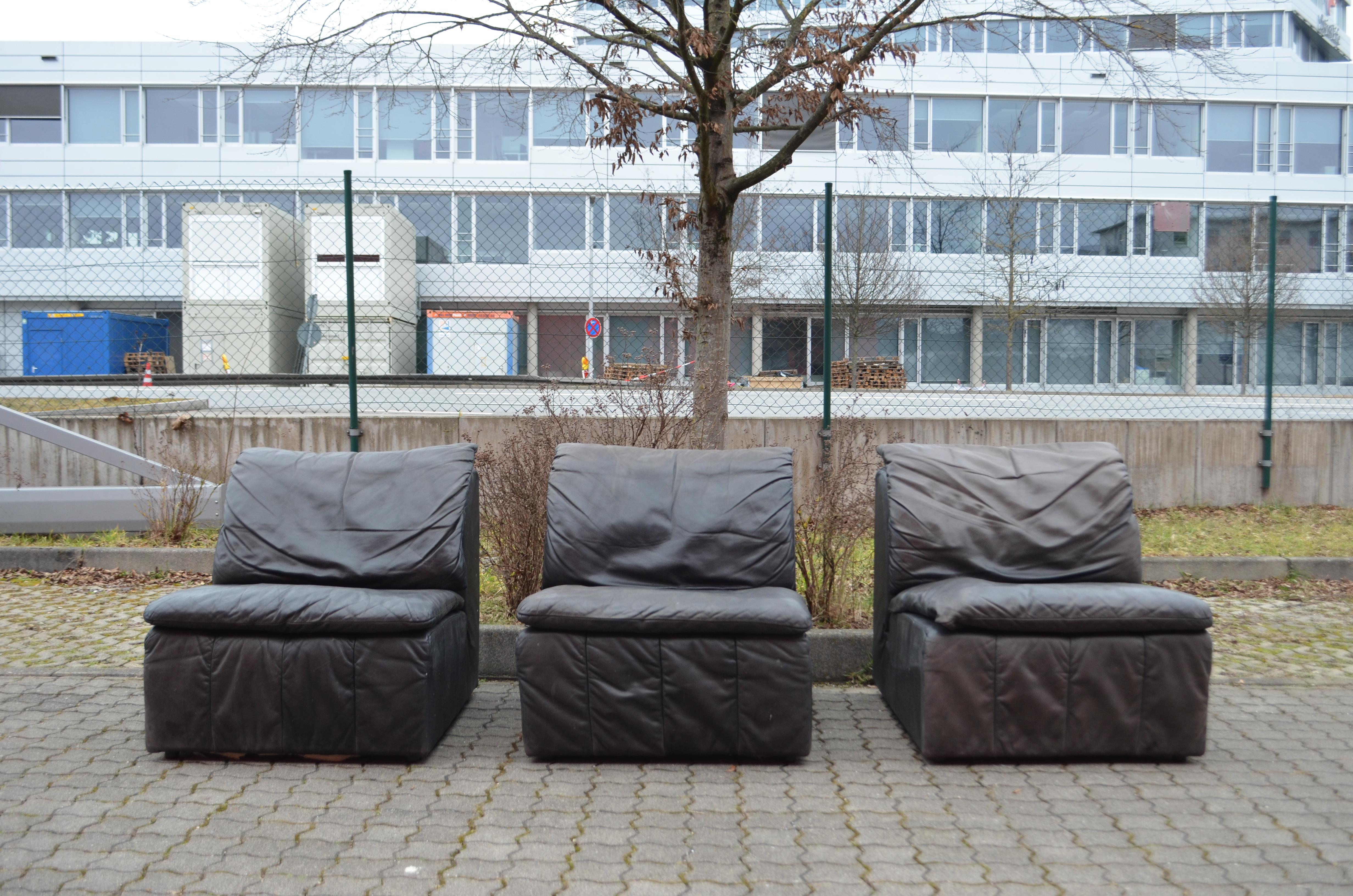 Canapé modulaire sectionnel en cuir patchwork vintage Laauser, 1970 en vente 12