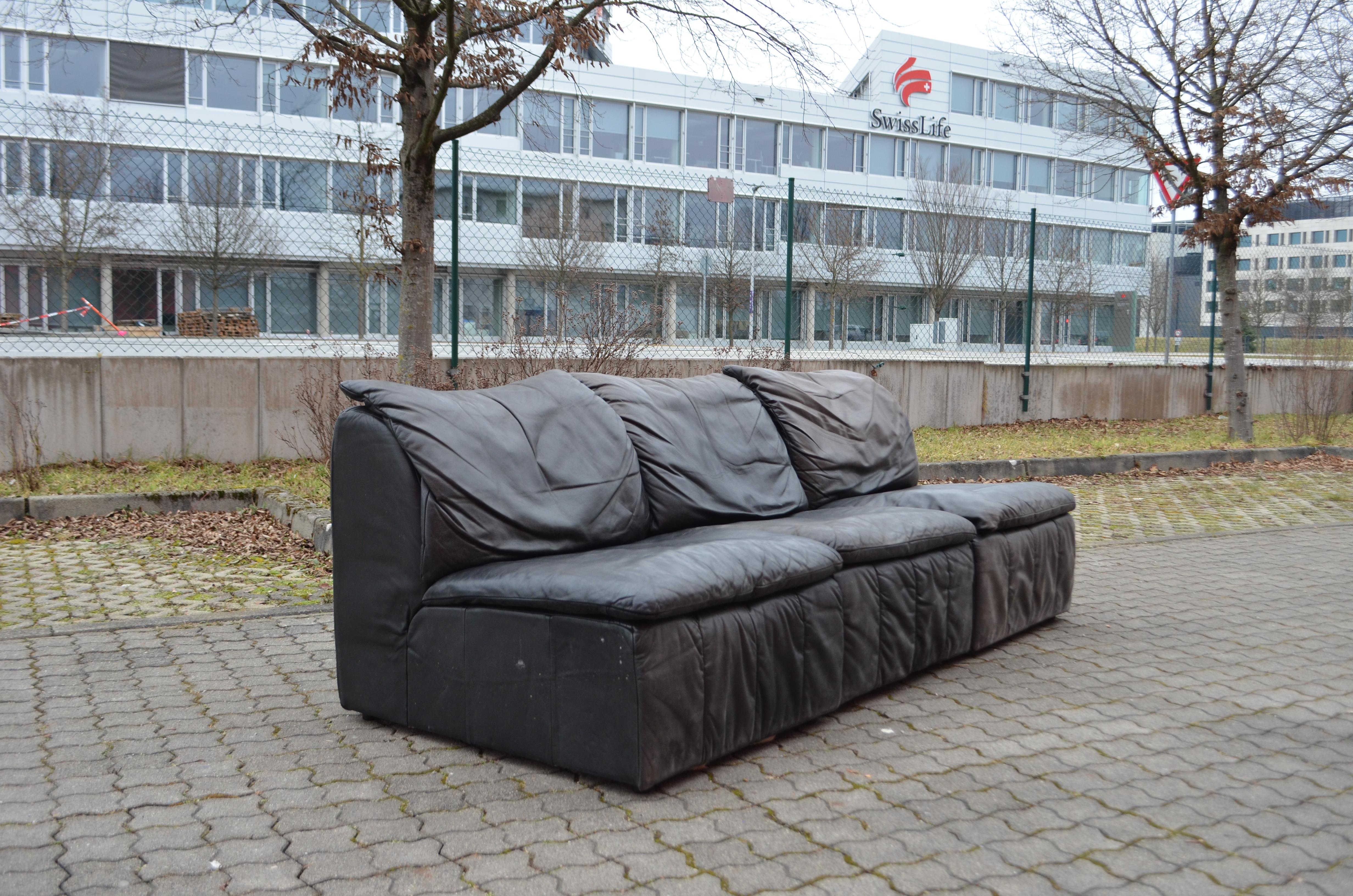 Canapé modulaire sectionnel en cuir patchwork vintage Laauser, 1970 en vente 13