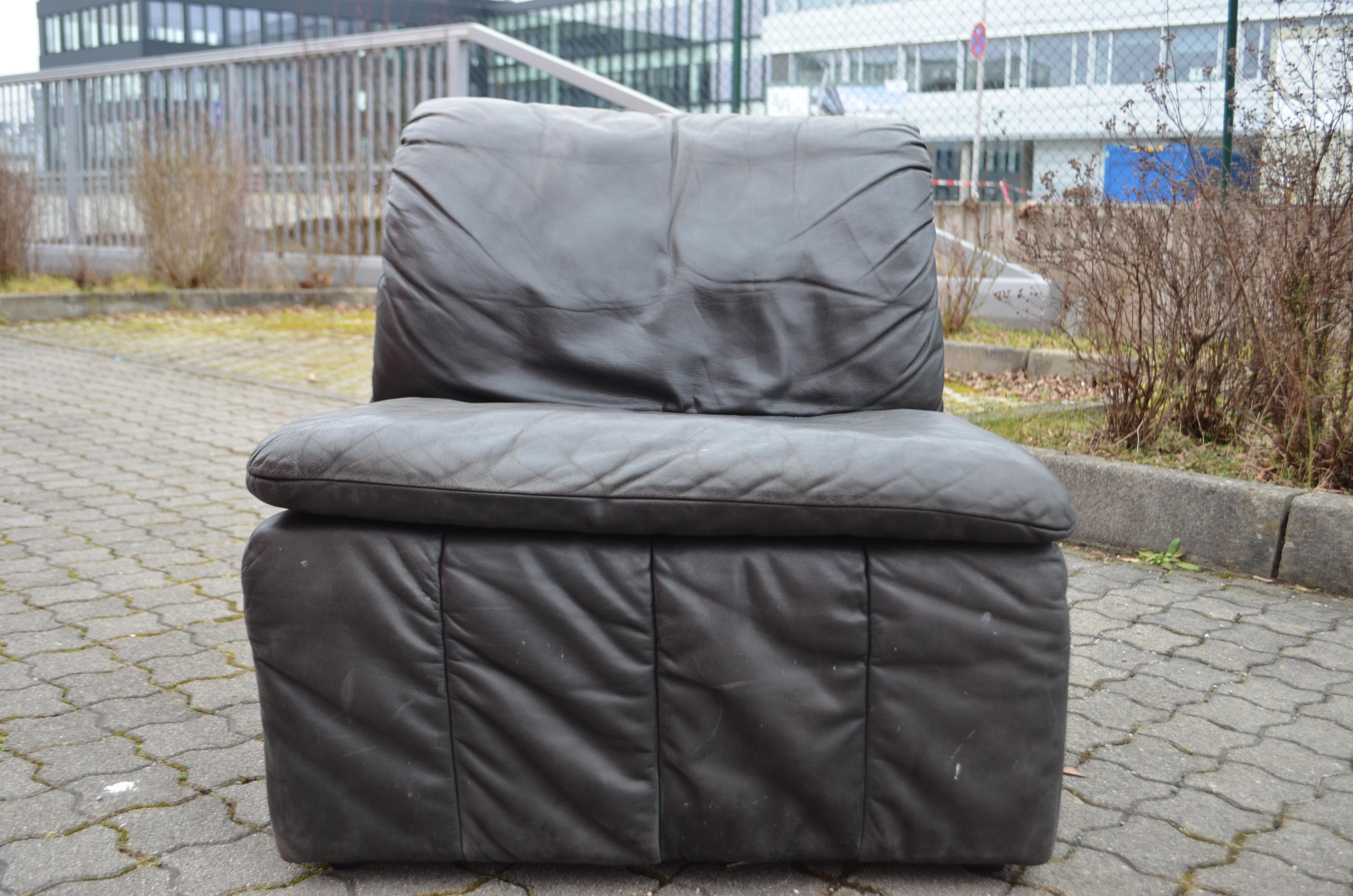 Canapé modulaire sectionnel en cuir patchwork vintage Laauser, 1970 en vente 2
