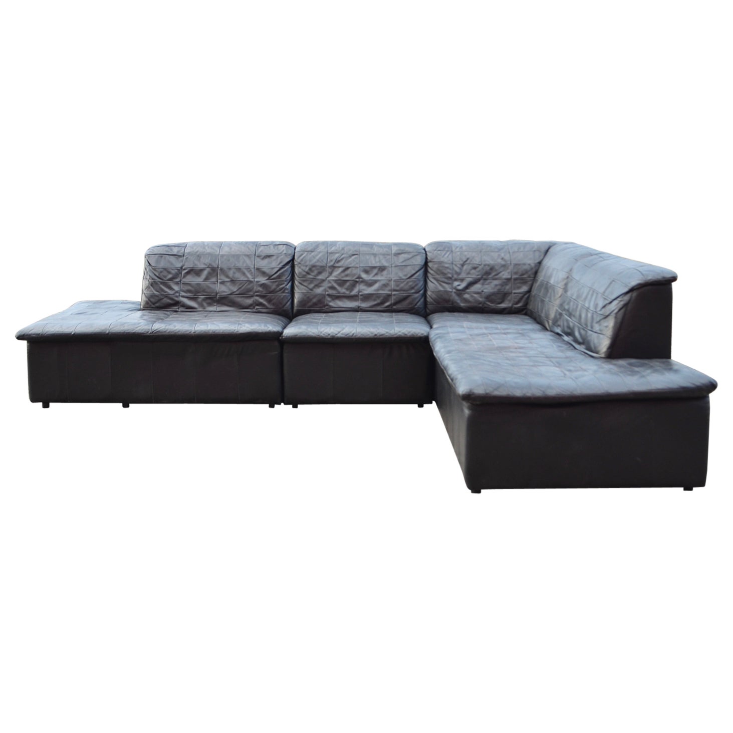Canapé modulaire en cuir patchwork vintage Laauser des années 70