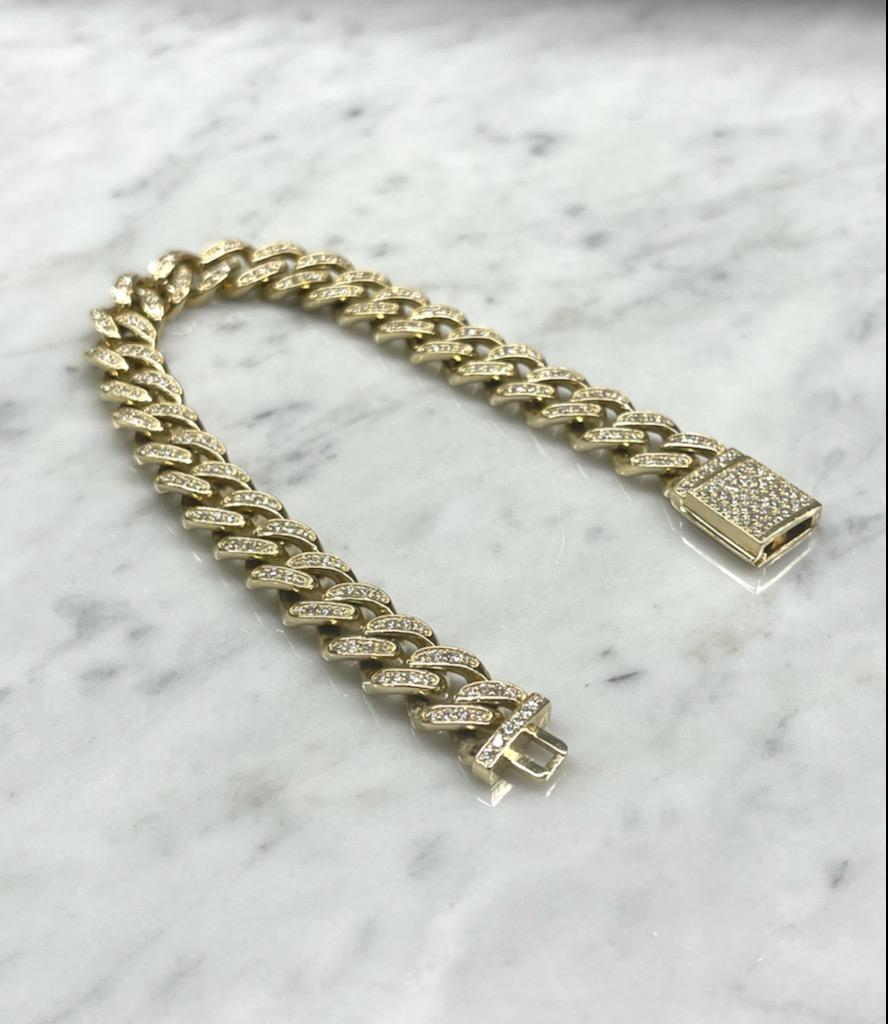 lab diamond cuban bracelet