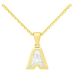 Lab Diamond Letter Initial Necklace