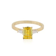 Lab Diamond Ring Solid 14k Yellow Gold Jewelry Stackable Dainty Handmade Ring