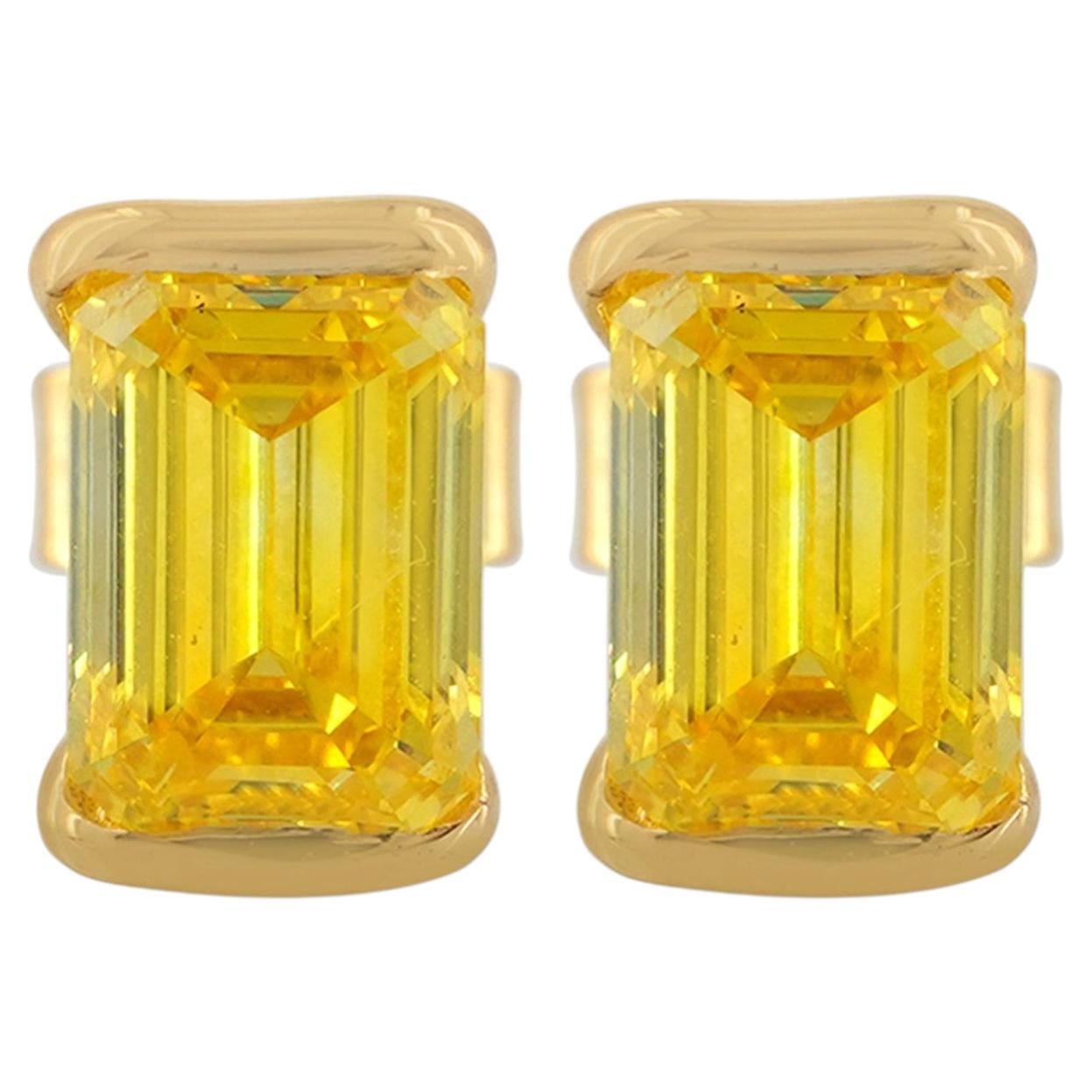 Lab Diamond Stud Solid 14k Yellow Gold Jewelry Dainty Minimalist Women Earrings