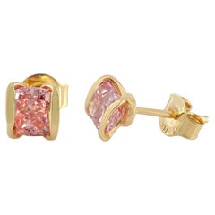 Lab Diamond Studs Solid 14k Yellow Gold Jewelry Dainty Minimalist Gift Earring