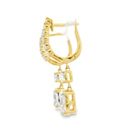 Lab-Grown Diamond Drop Earrings 2.00 Carat in 14K Yellow Gold