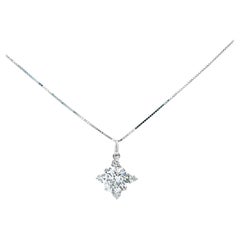 Collar con Colgante de Diamantes Cultivados en Laboratorio, 1,00 Quilate en Oro Blanco de 14K, 18