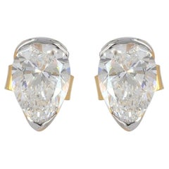Lab grown Diamond Stud Earring Solid 14k Yellow Gold Jewelry Stud Earrings