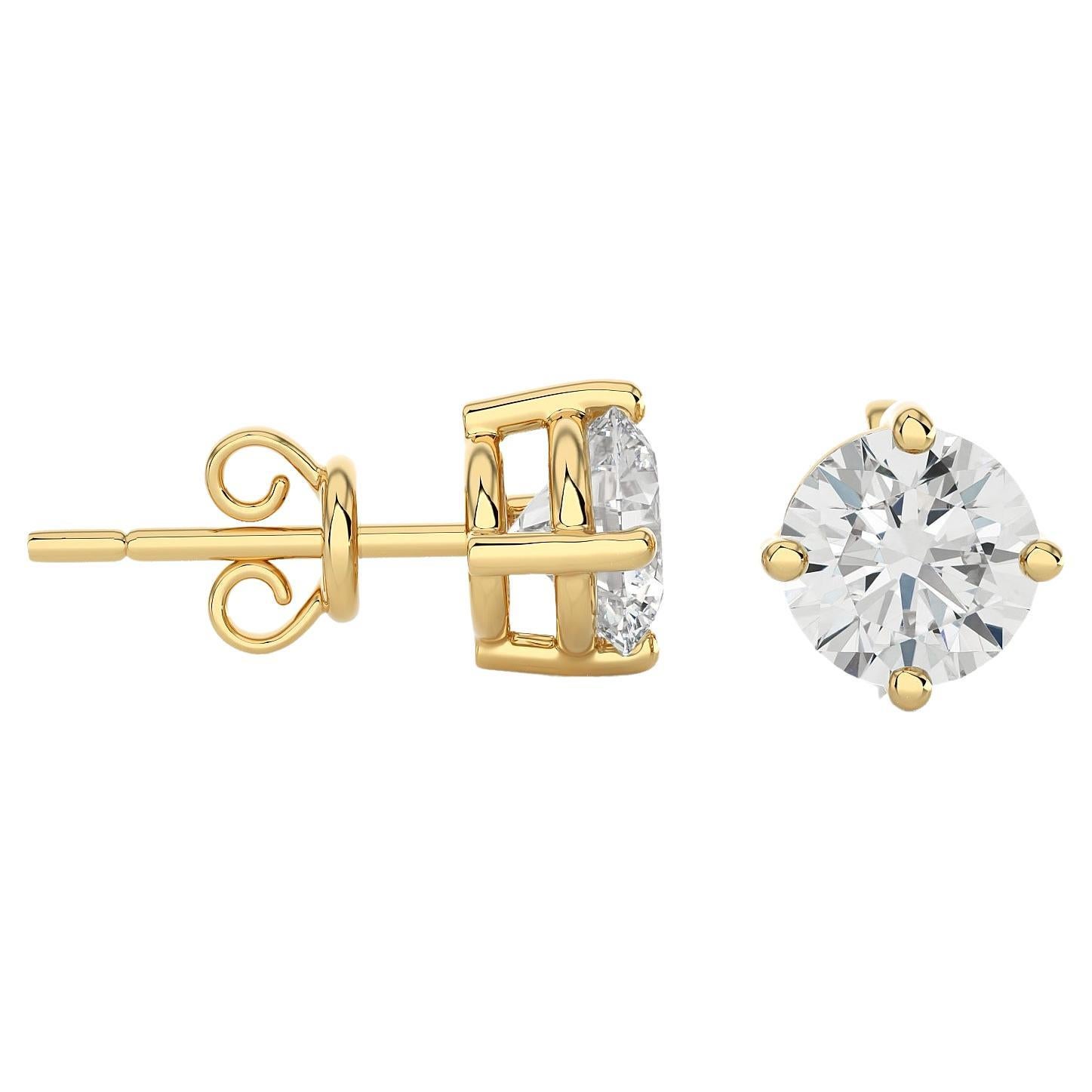 LAB GROWN BY GUILD Made In Usa 14kt Lab Grown Diamond Stud Earrings