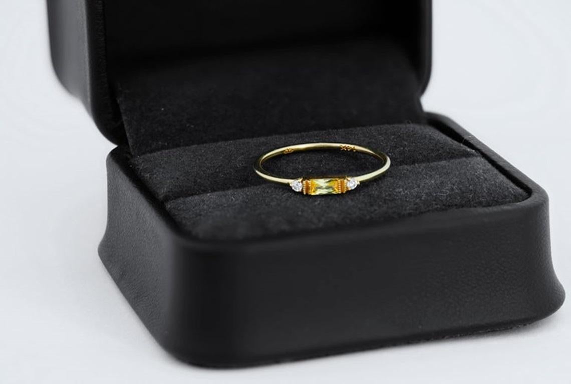Lab Sapphire Ring 5