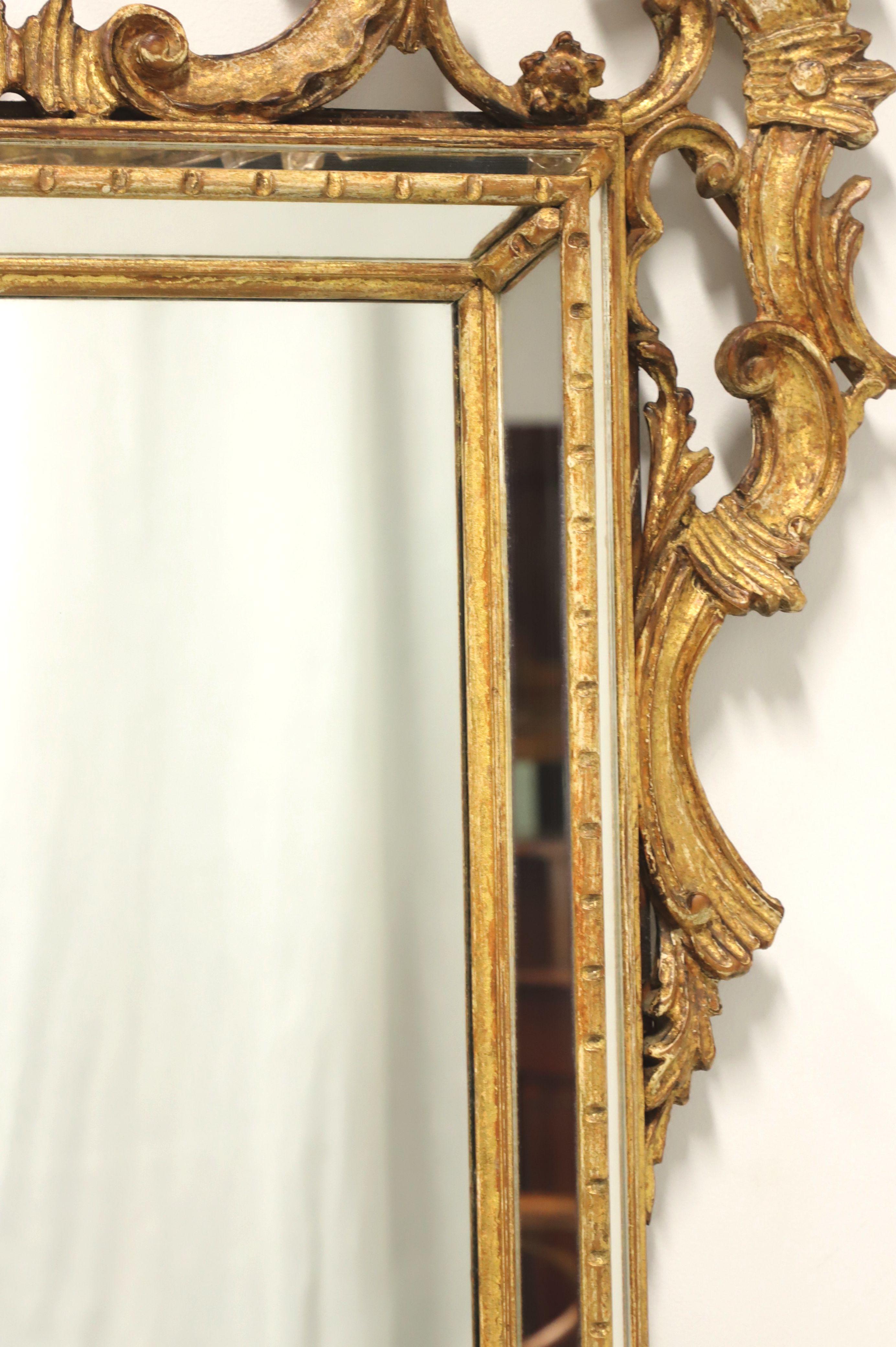 LABARGE 1960's Gold Carved French Louis XV Rococo Parclose Wall Mirror - A In Good Condition In Charlotte, NC