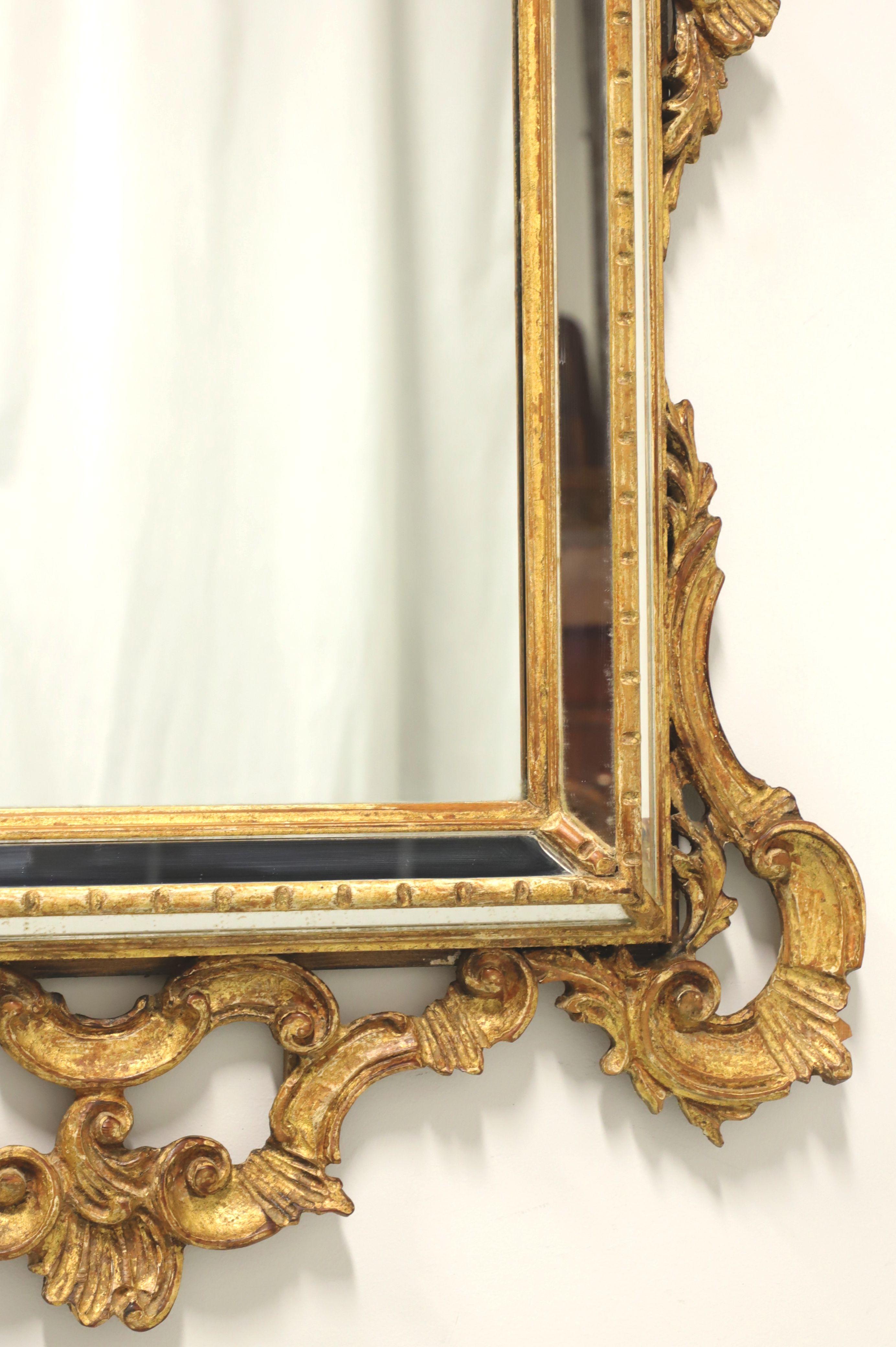 LABARGE 1960's Gold Carved French Louis XV Rococo Parclose Wall Mirror - A 1