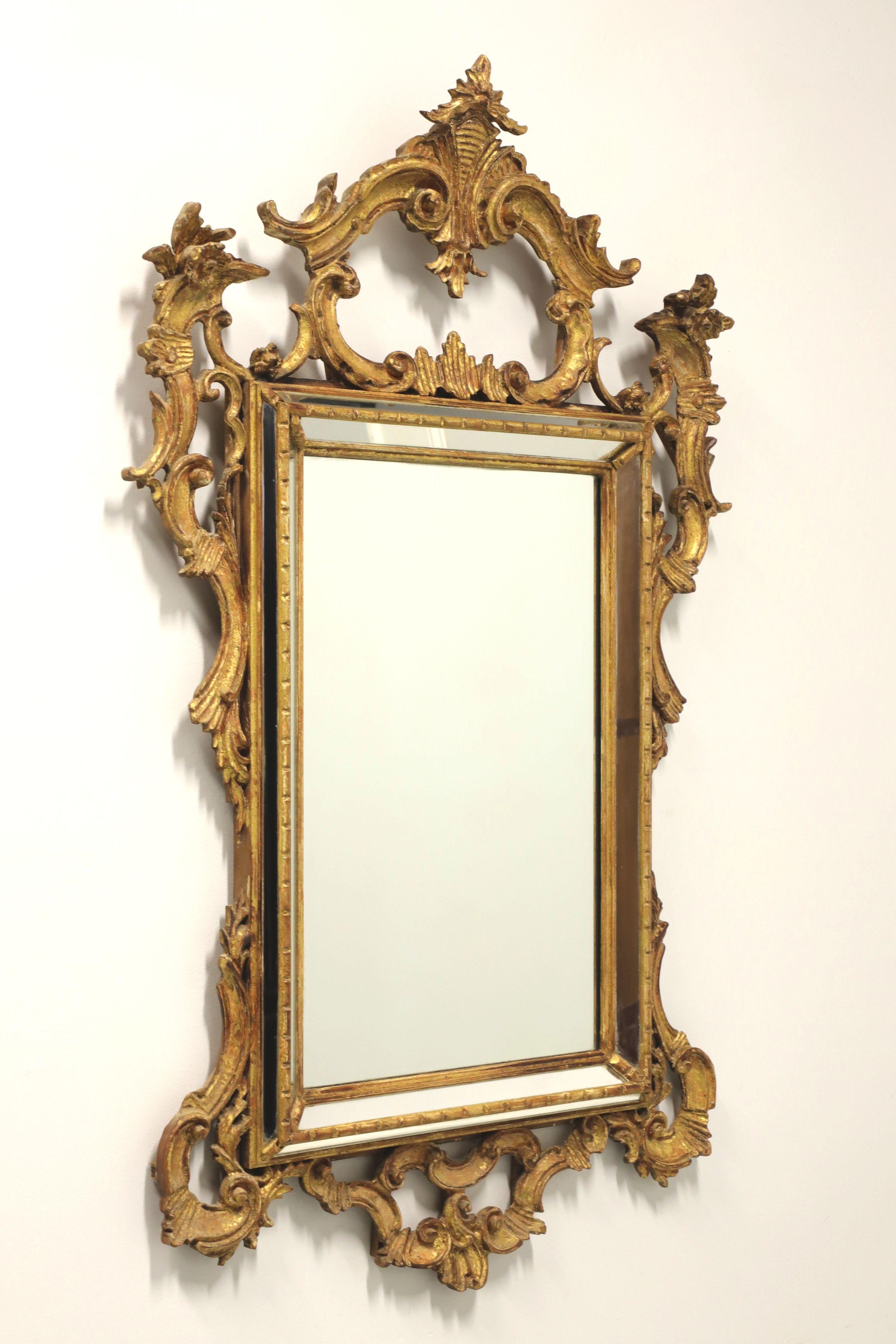 LABARGE 1960's Gold Carved French Louis XV Rococo Parclose Wall Mirror - B 3