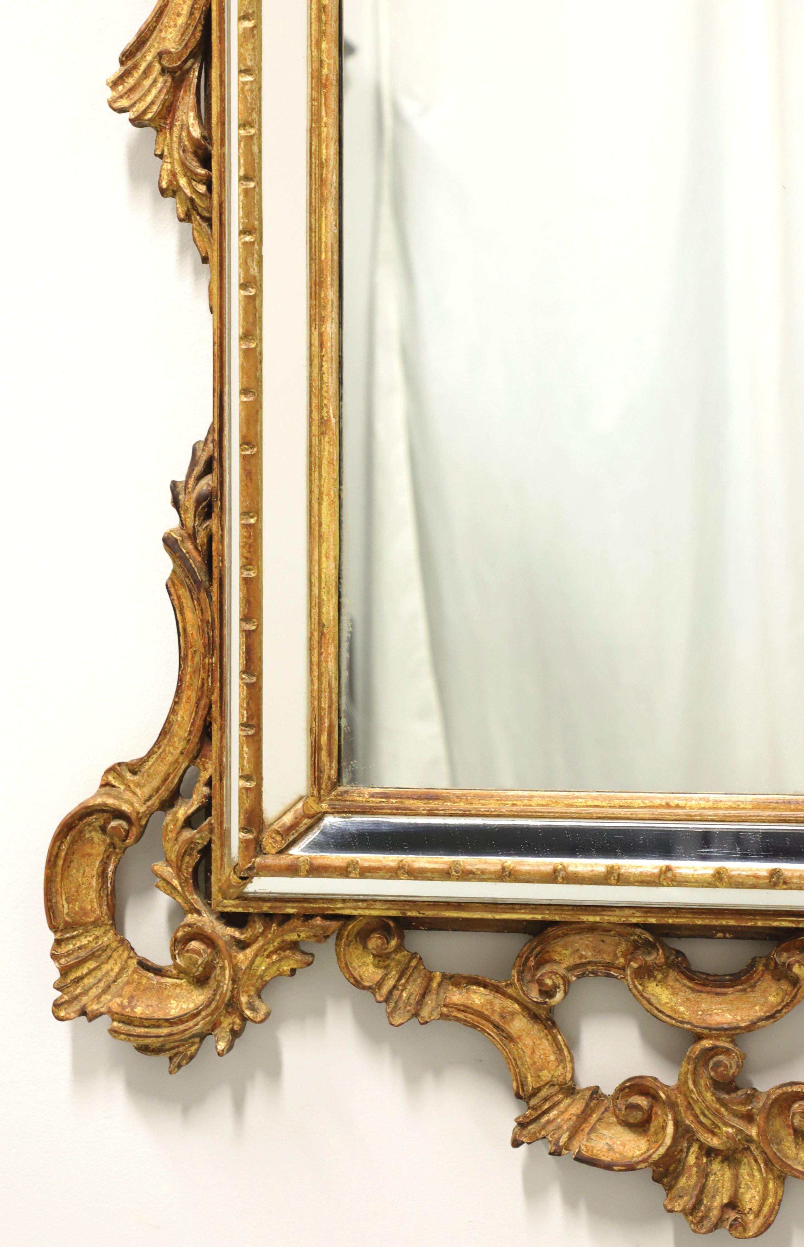 LABARGE 1960's Gold Carved French Louis XV Rococo Parclose Wall Mirror - B In Good Condition In Charlotte, NC