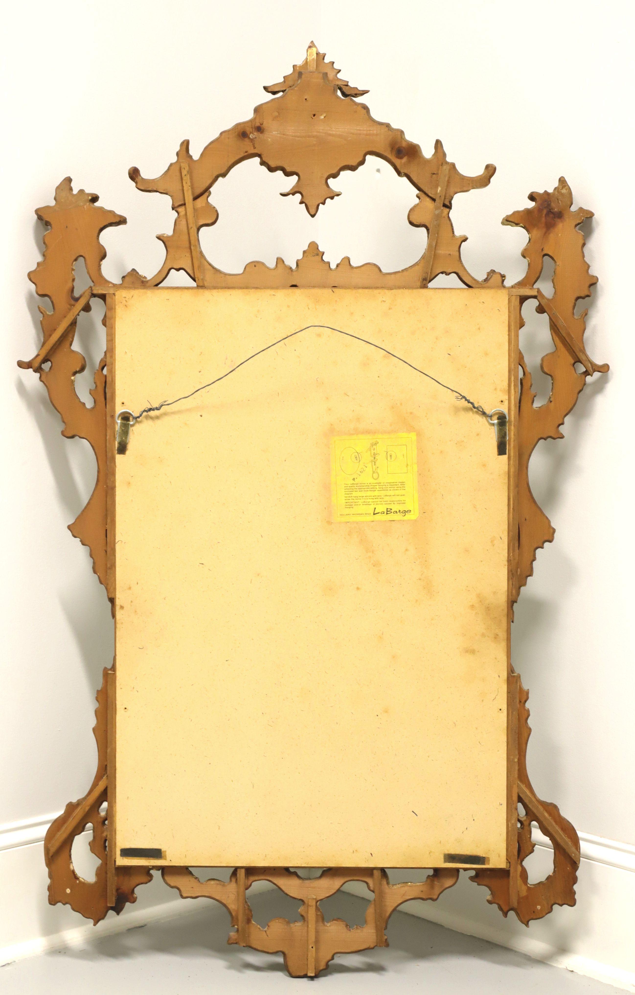 LABARGE 1960's Gold Carved French Louis XV Rococo Parclose Wall Mirror - B 1