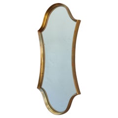 Retro LaBarge Attr Mid-Century Modern Gilt Wood Frame Shield\Crest Shaped Mirror 1960s