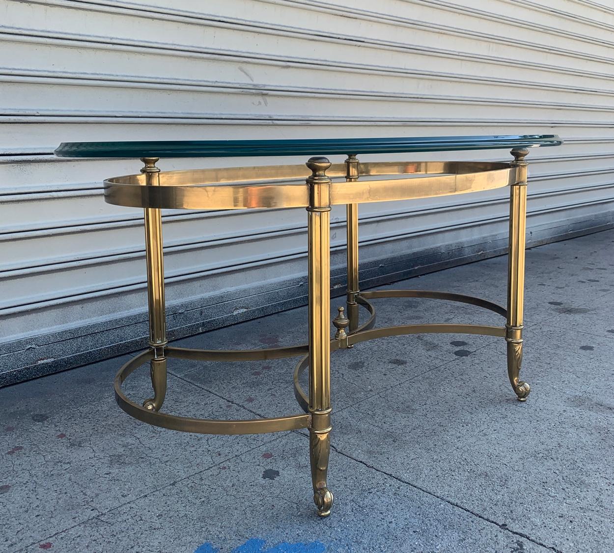 Labarge Brass and Glass Coffee Table Made in Italy 1