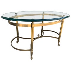 Table basse Labarge en laiton et verre Made in Italy