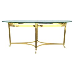 LaBarge Brass Hoof Footed Cocktail Coffee Table